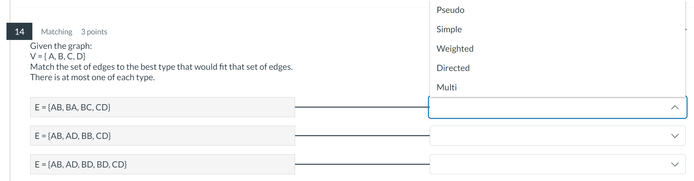 This is for computer science data structures. V =