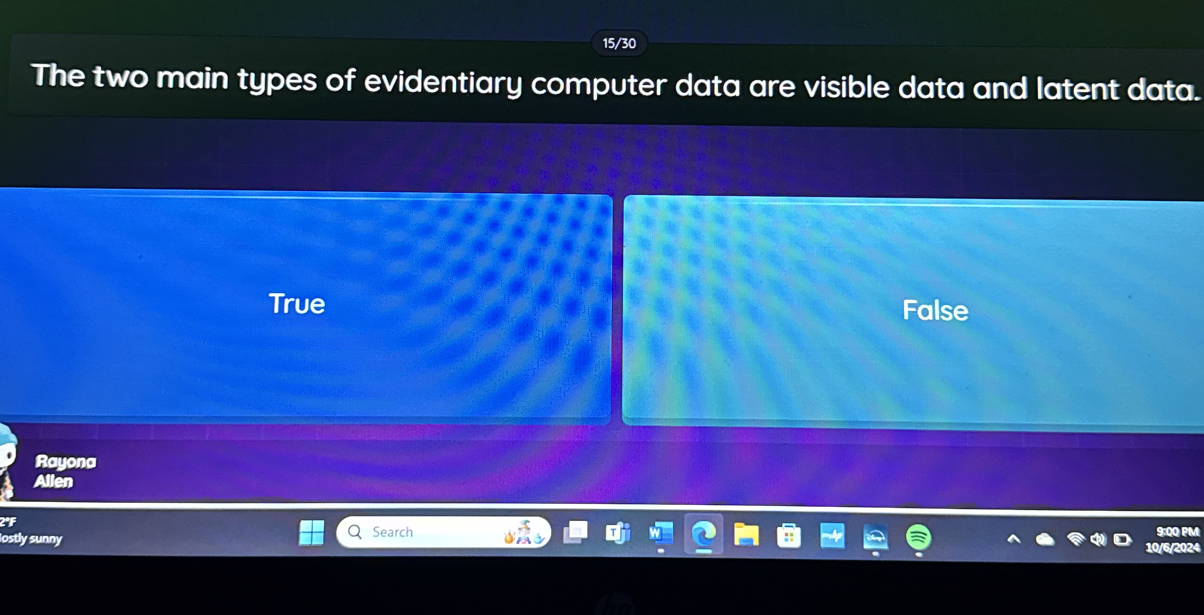 1 5 / 3 0 The two main types of evidentiary