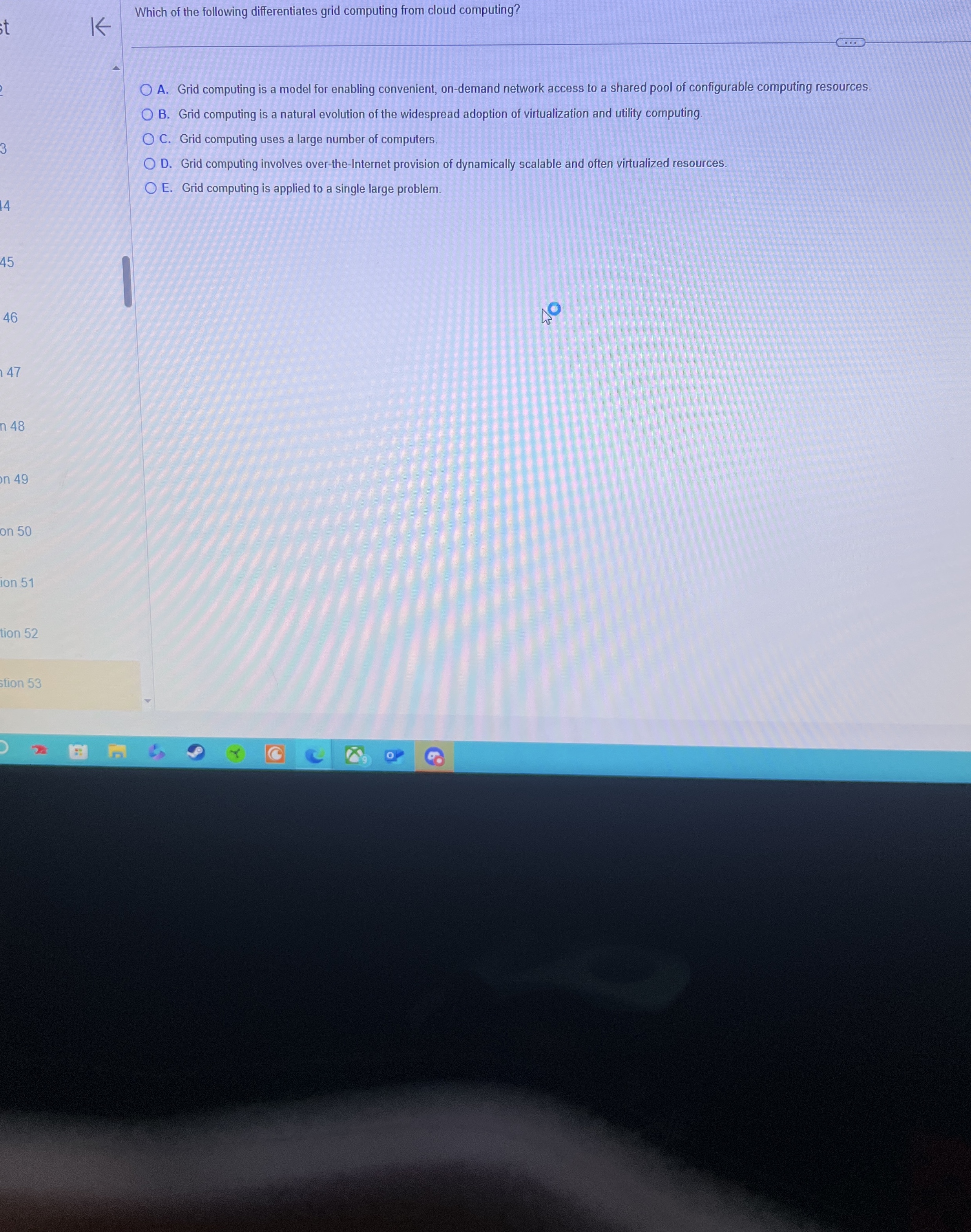 Which of the following differentiates grid