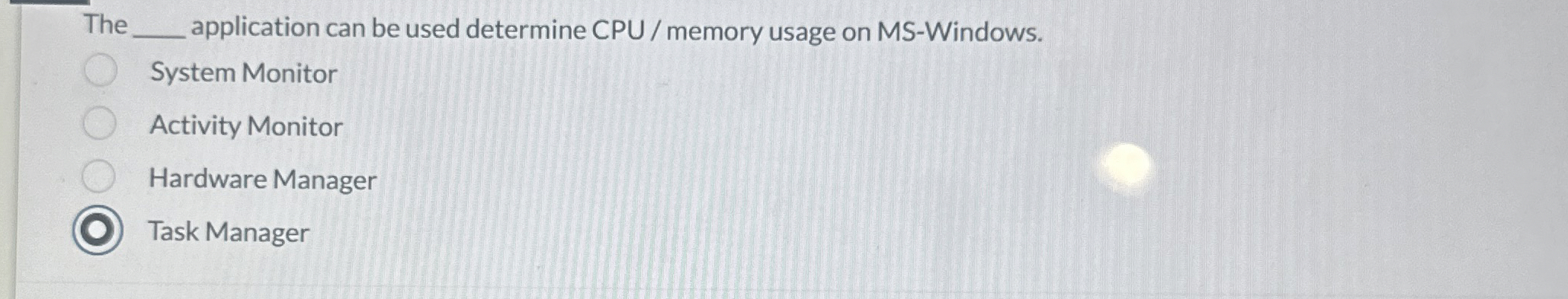 The application can be used determine CPU /