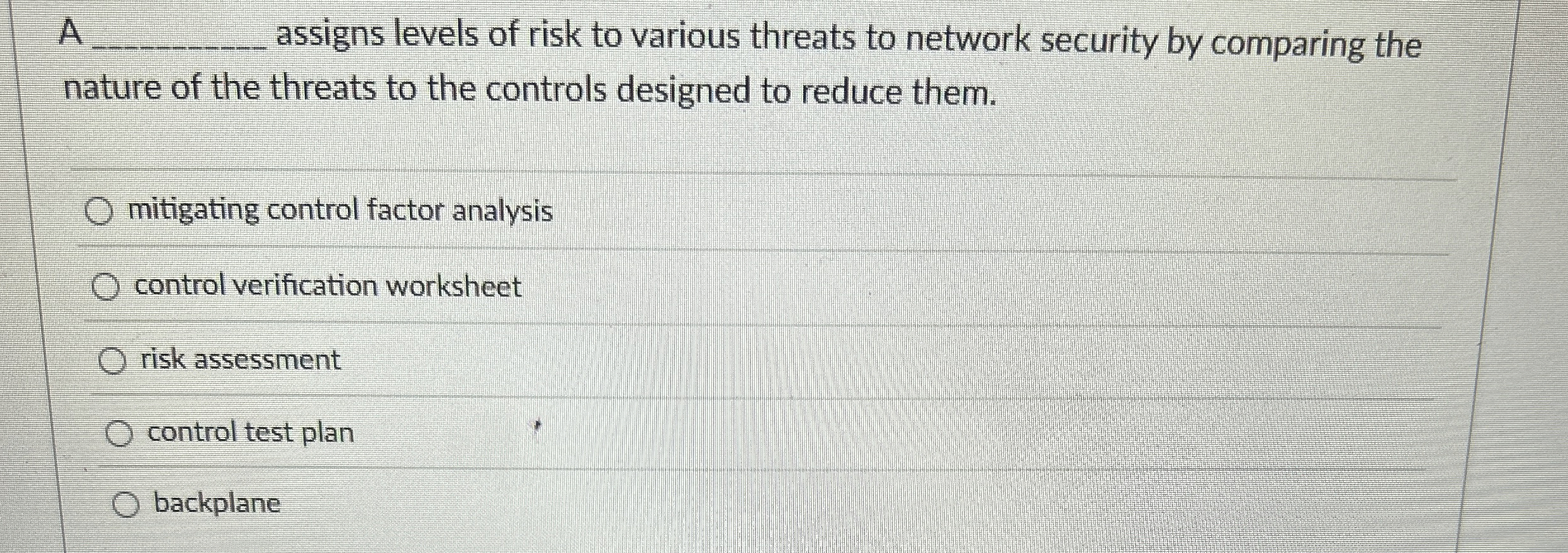 A q , assigns levels of risk to various threats