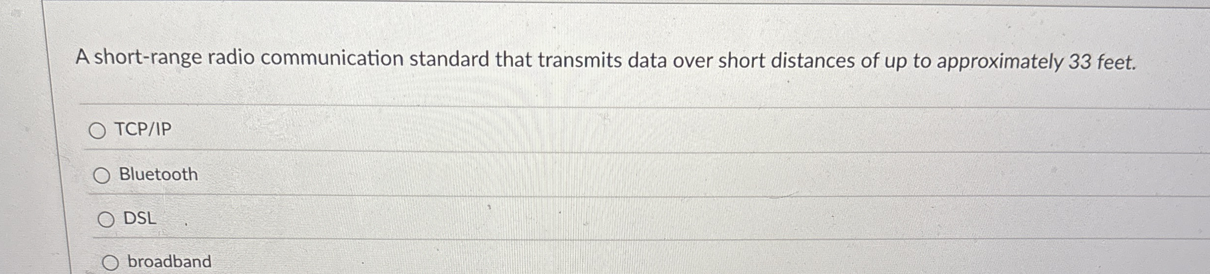 A short - range radio communication standard that