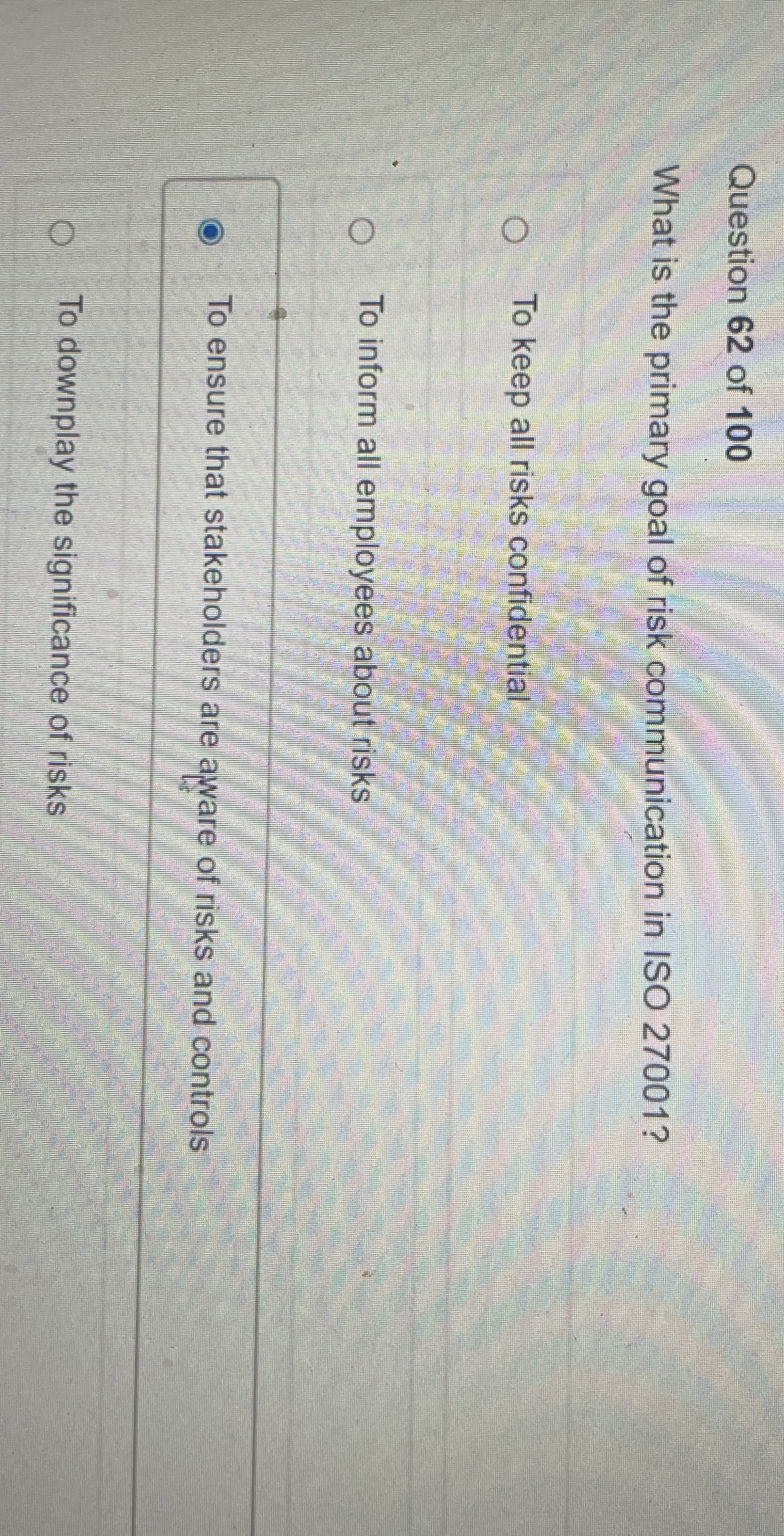 Question 6 2 of 1 0 0 What is the primary goal of