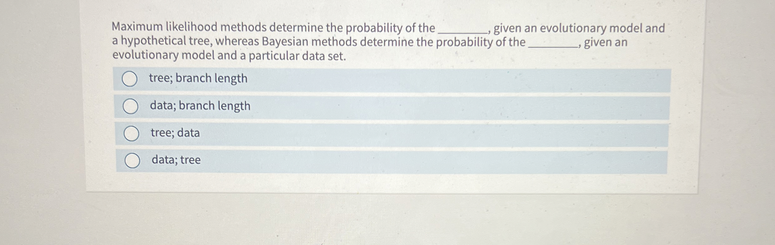Maximum likelihood methods determine the