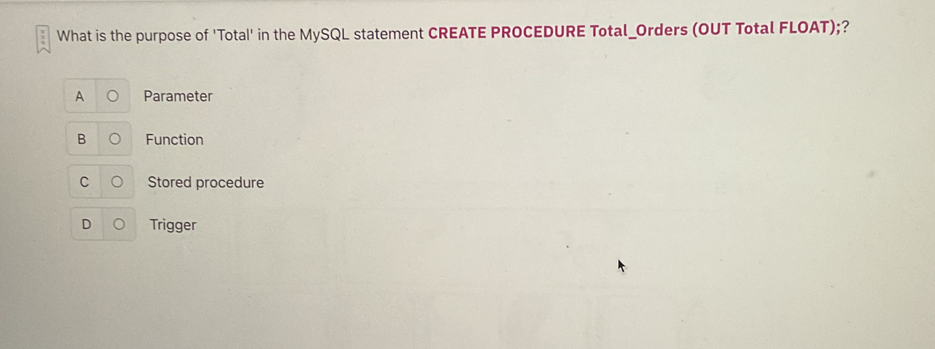 What is the purpose of 'Total' in the MySQL