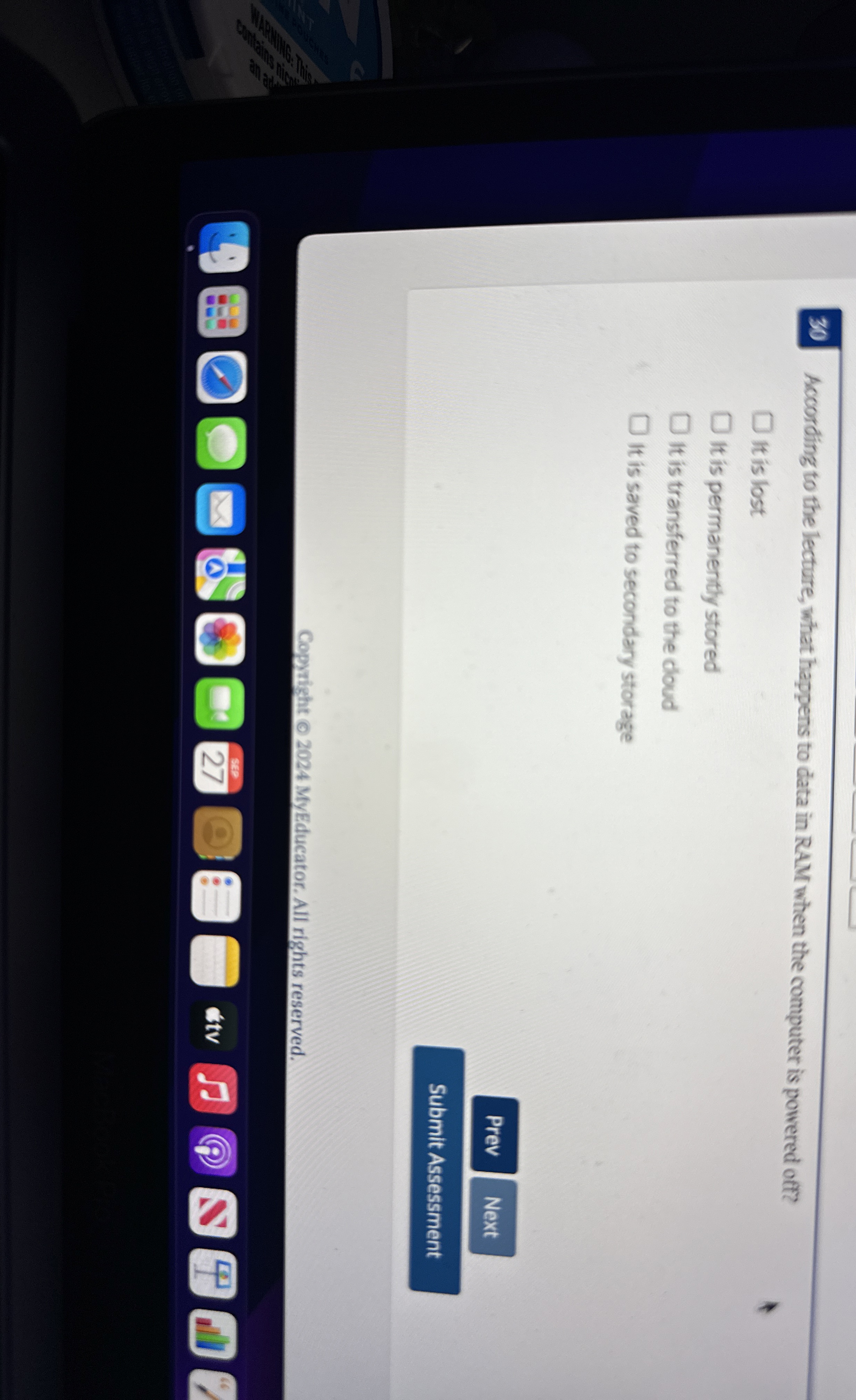 According to the lecture, what happens to data in