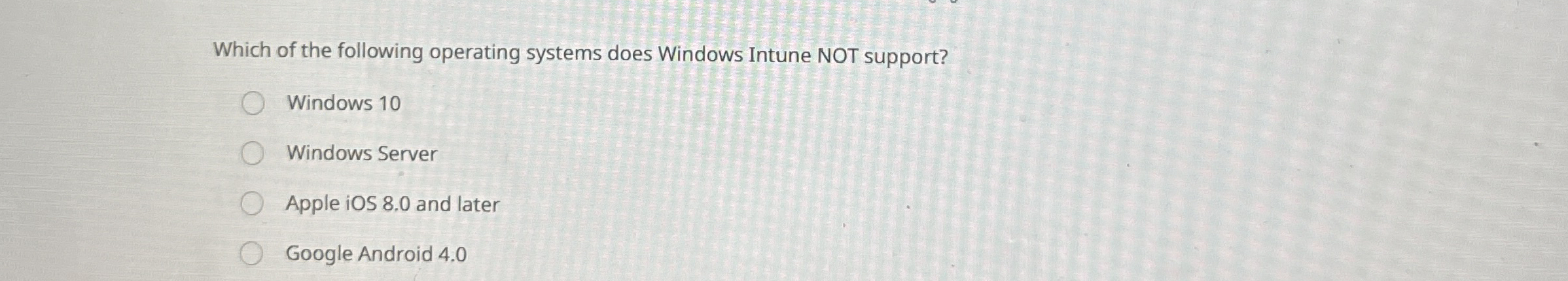 Which of the following operating systems does