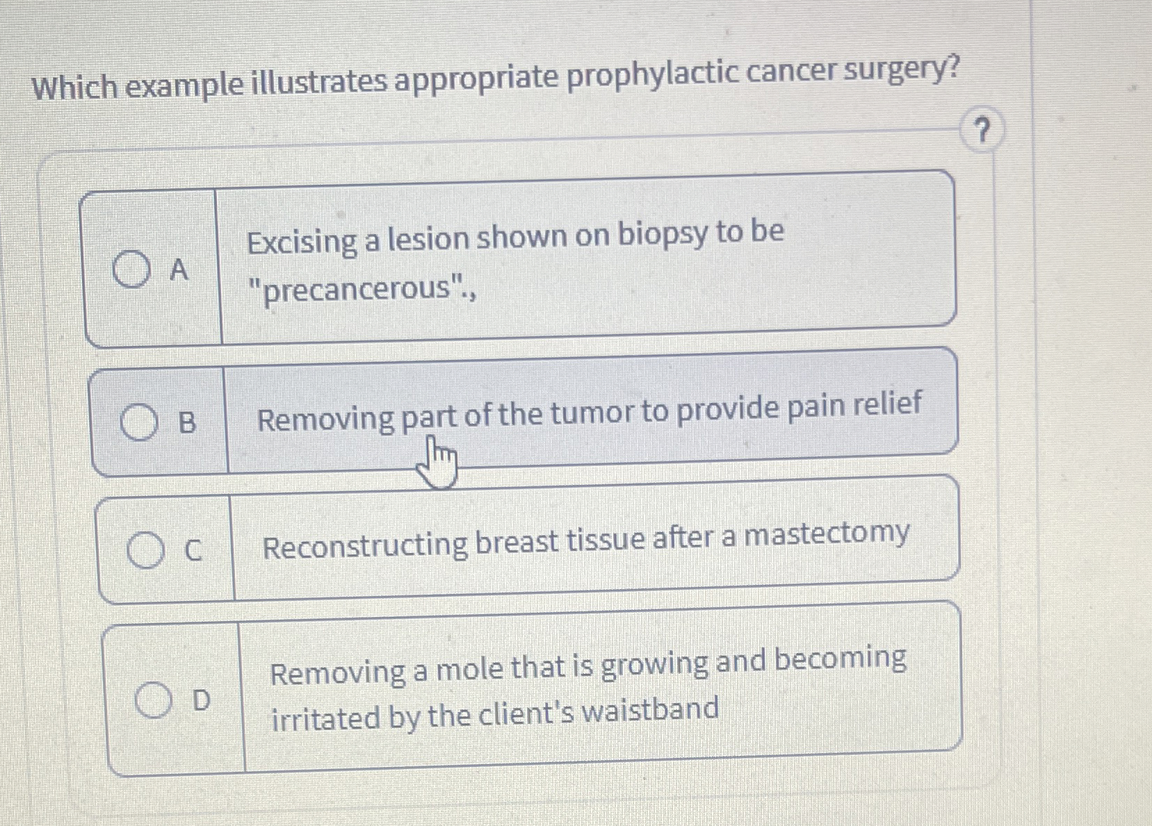 Which example illustrates appropriate