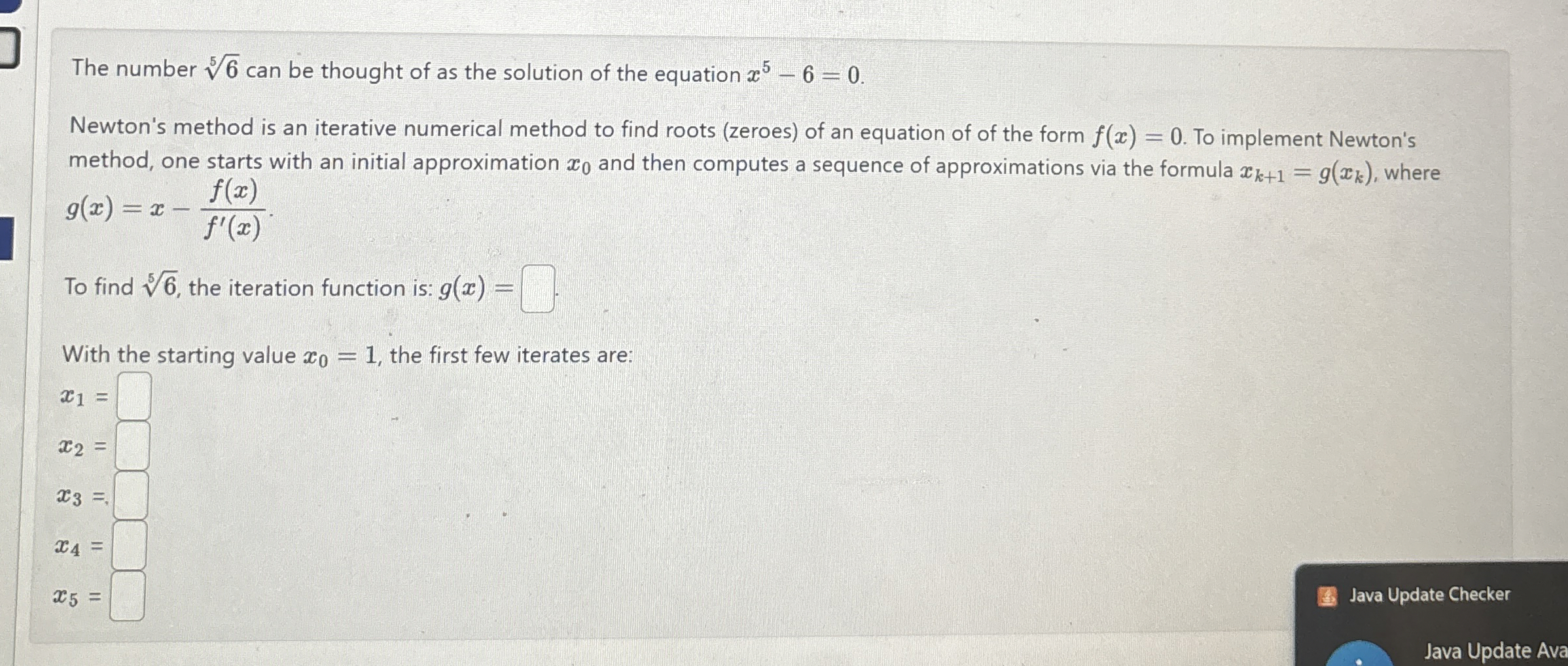 The number 6 5 can be thought of as the solution