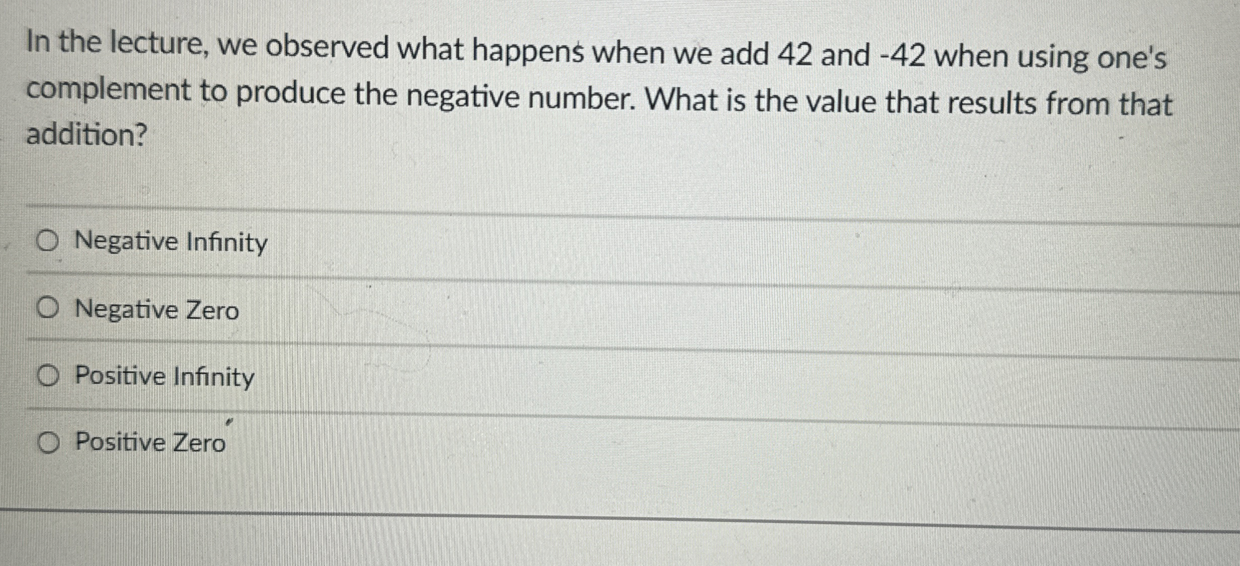 In the lecture, we observed what happens when we