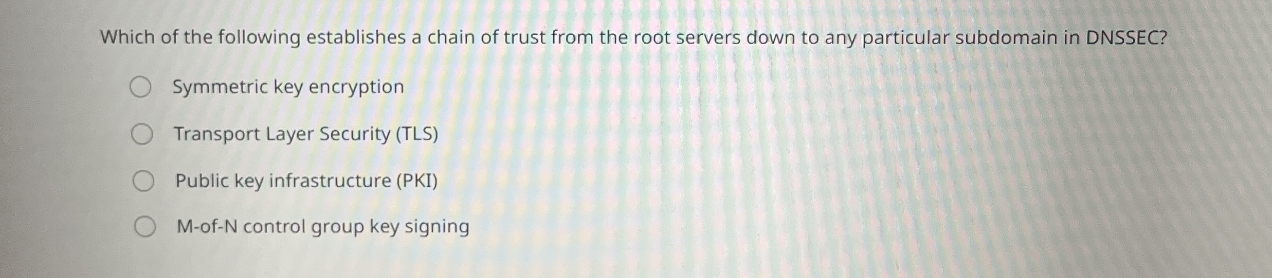 Which of the following establishes a chain of