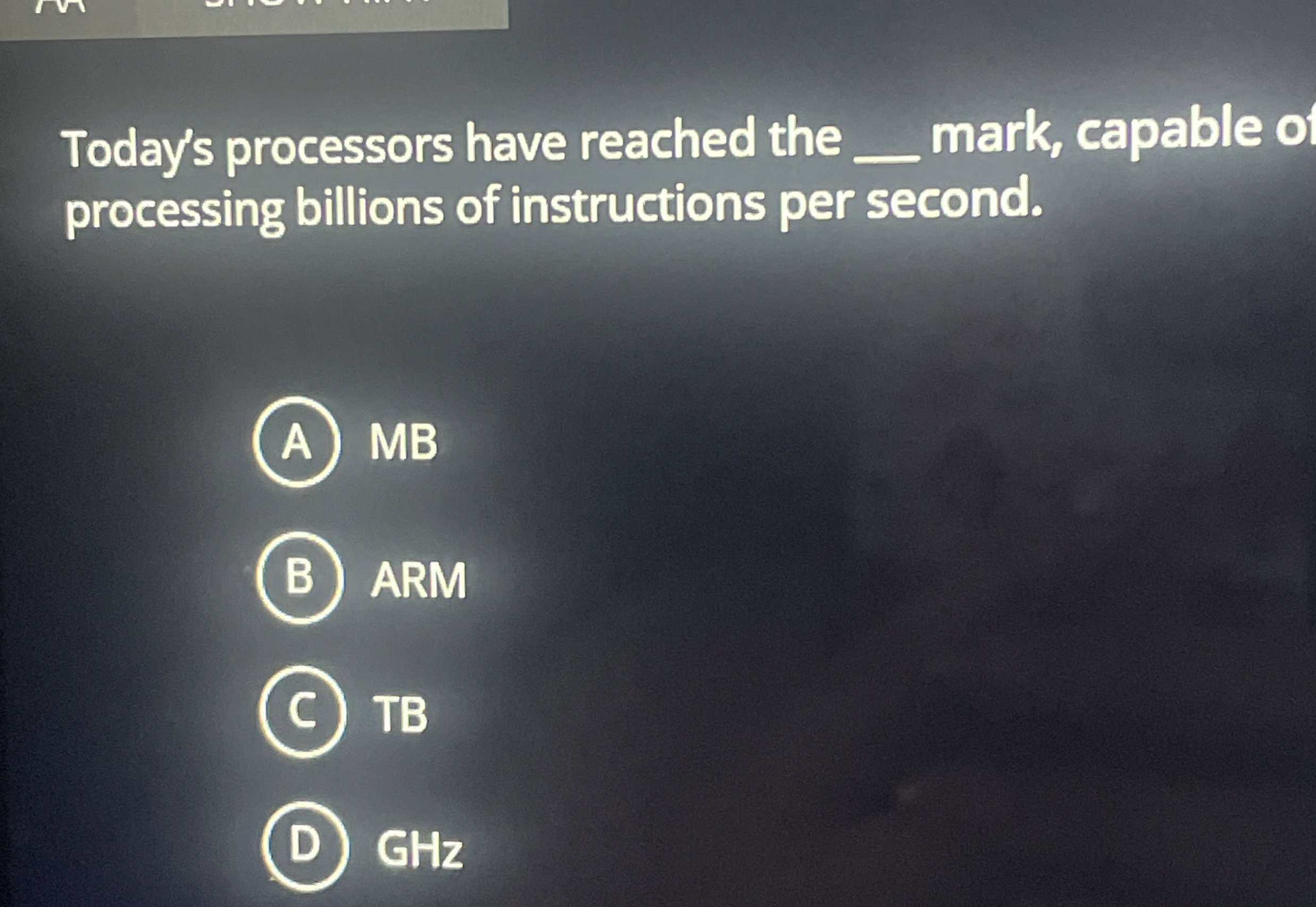 Today's processors have reached the mark, capable