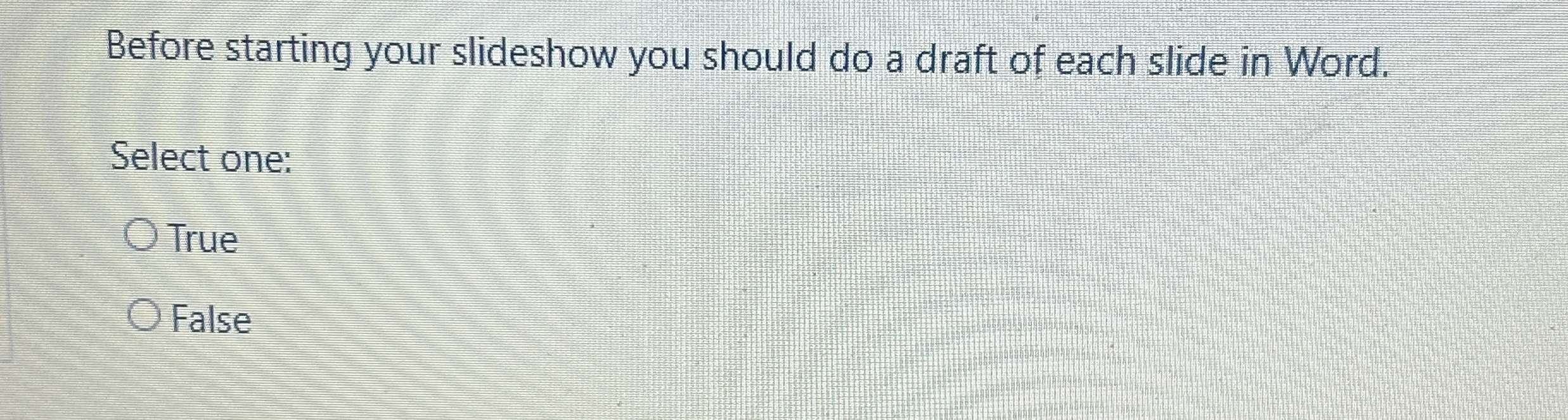 Before starting your slideshow you should do a