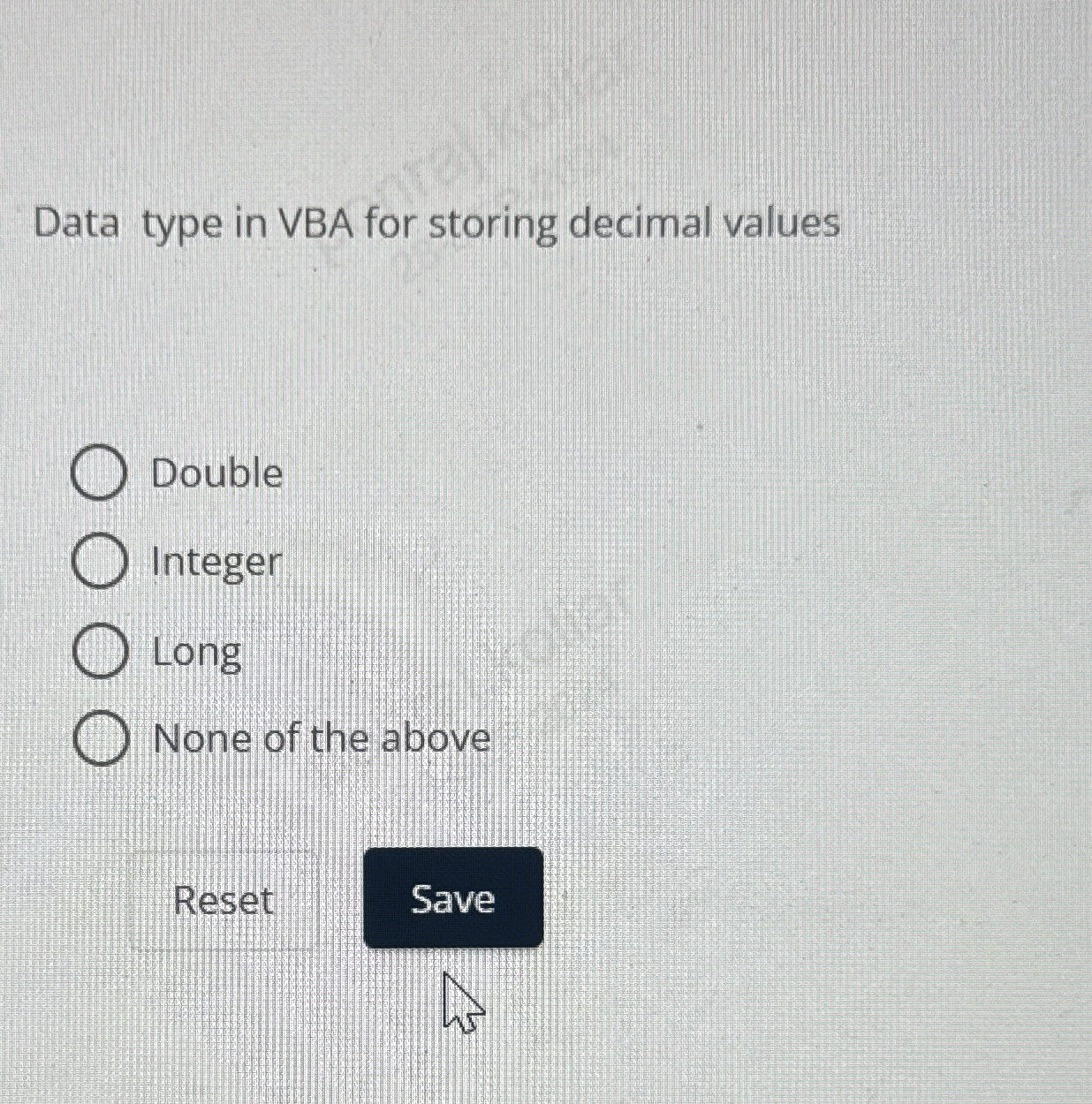 Data type in VBA for storing decimal values