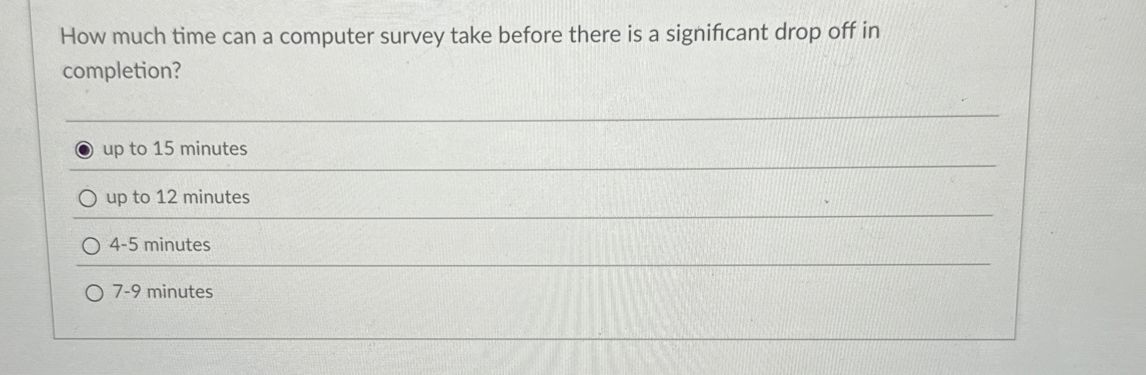 How much time can a computer survey take before