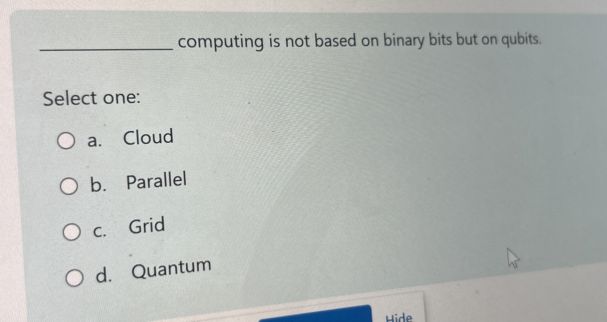 computing is not based on binary bits but on