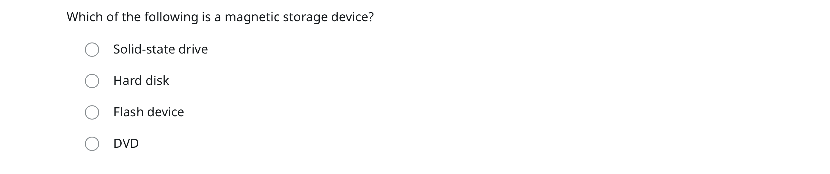 Which of the following is a magnetic storage