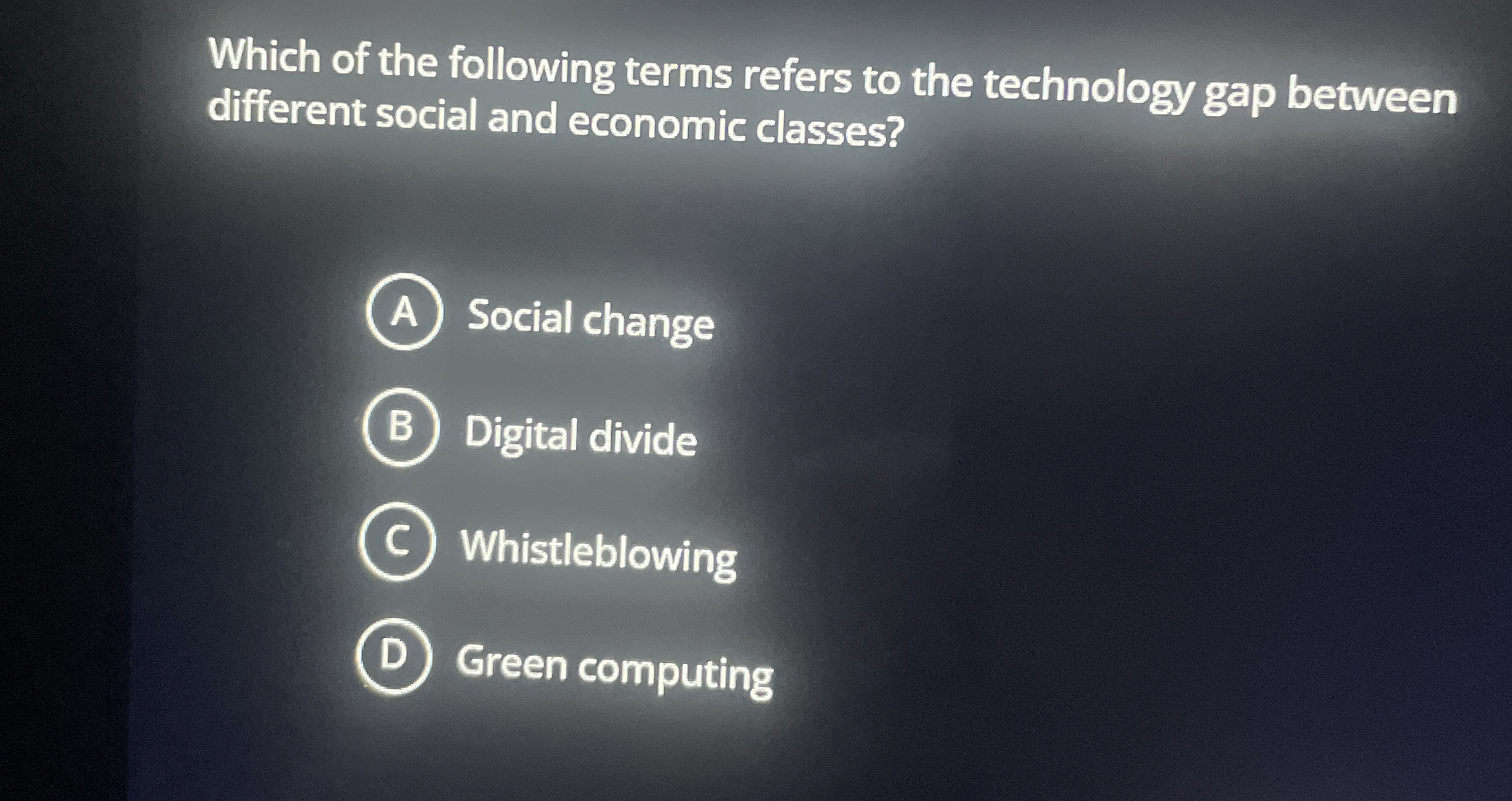 Which of the following terms refers to the