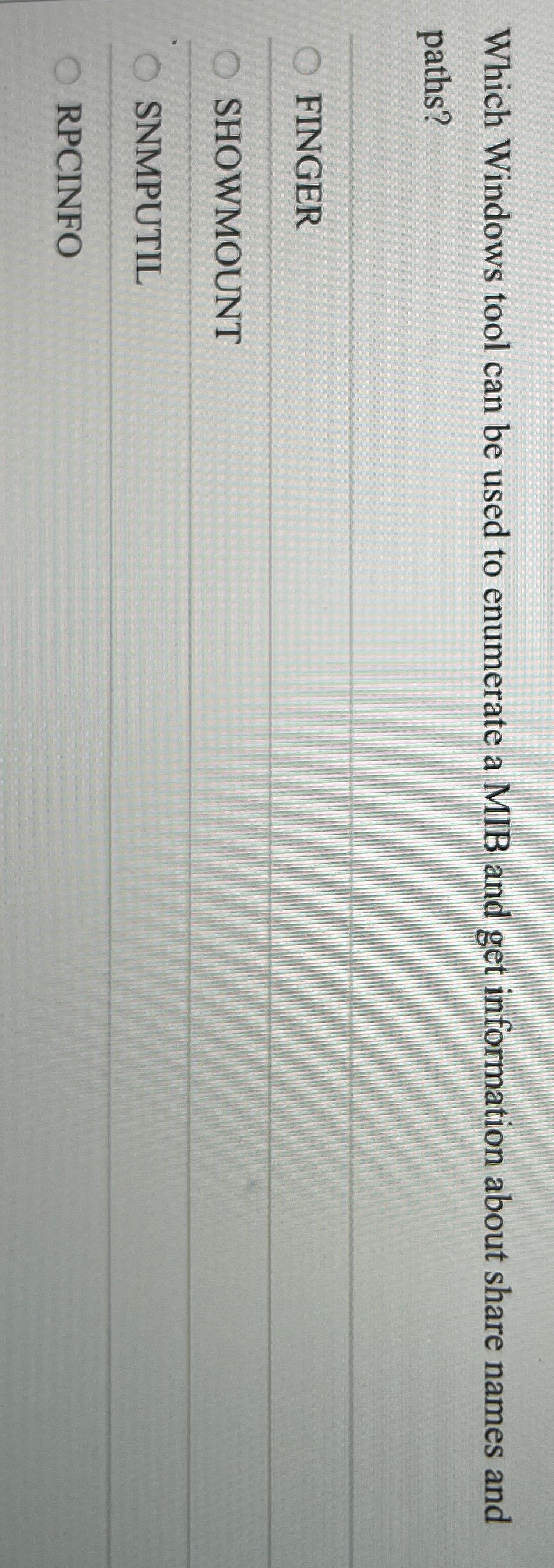 Which Windows tool can be used to enumerate a MIB