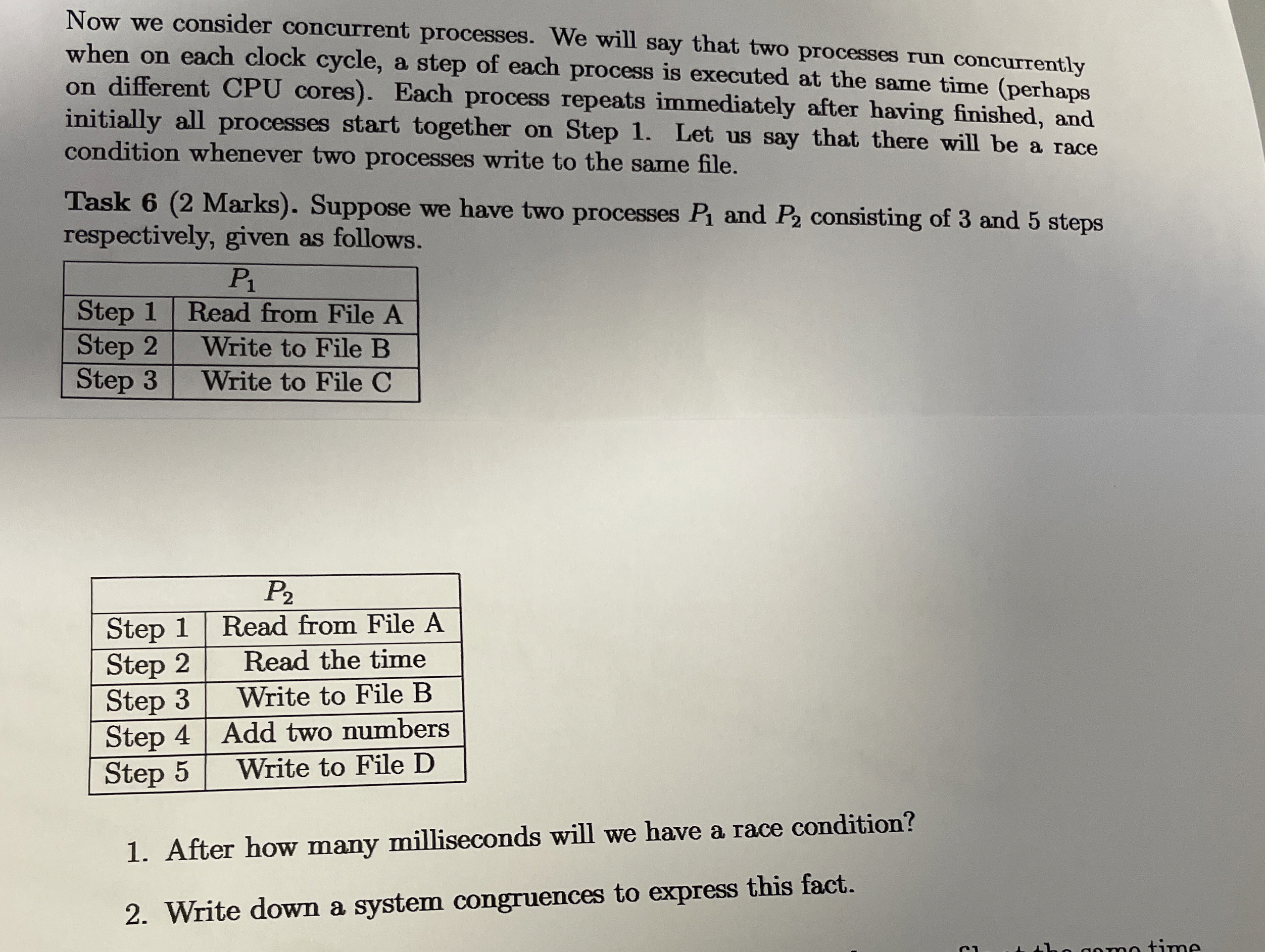 Now we consider concurrent processes. We will say