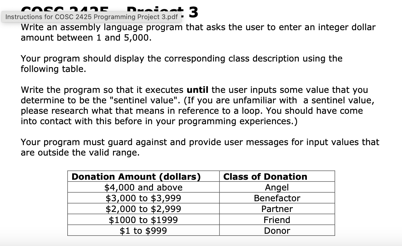 Write the code of assembly language Using