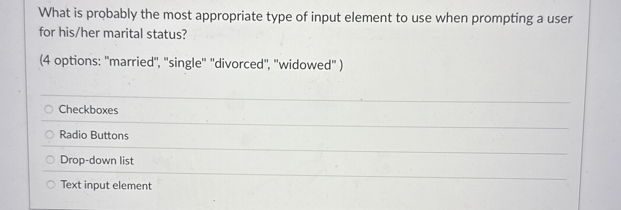 What is probably the most appropriate type of