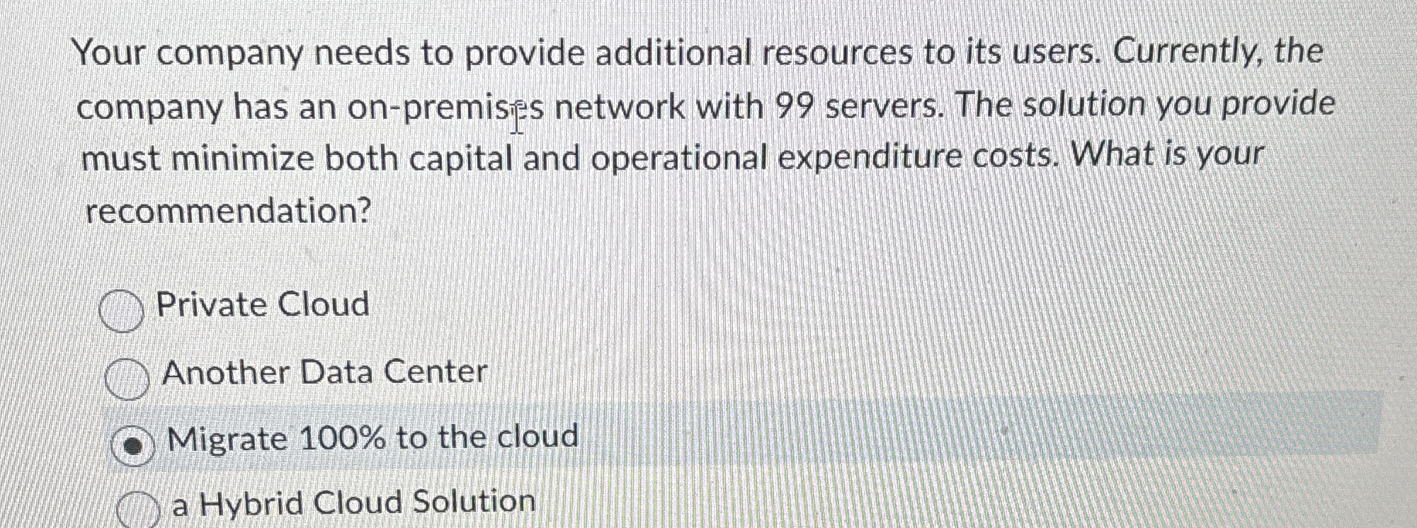 Your company needs to provide additional