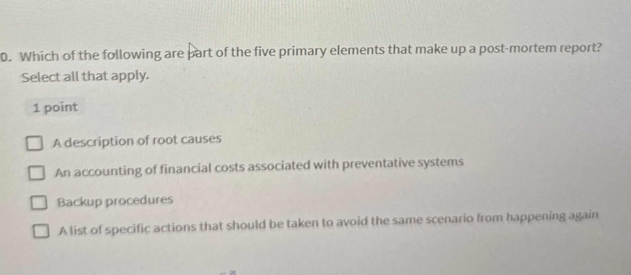 Which of the following are bart of the five
