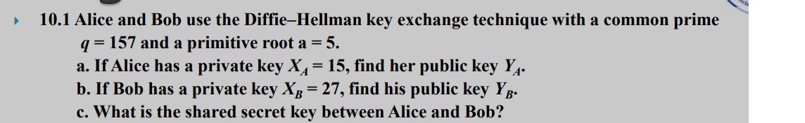 1 0 . 1 Alice and Bob use the Diffie - Hellman