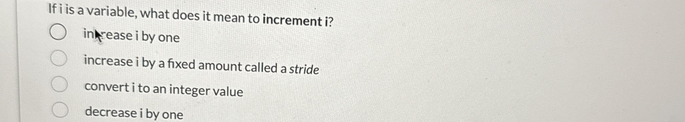 If i is a variable, what does it mean to
