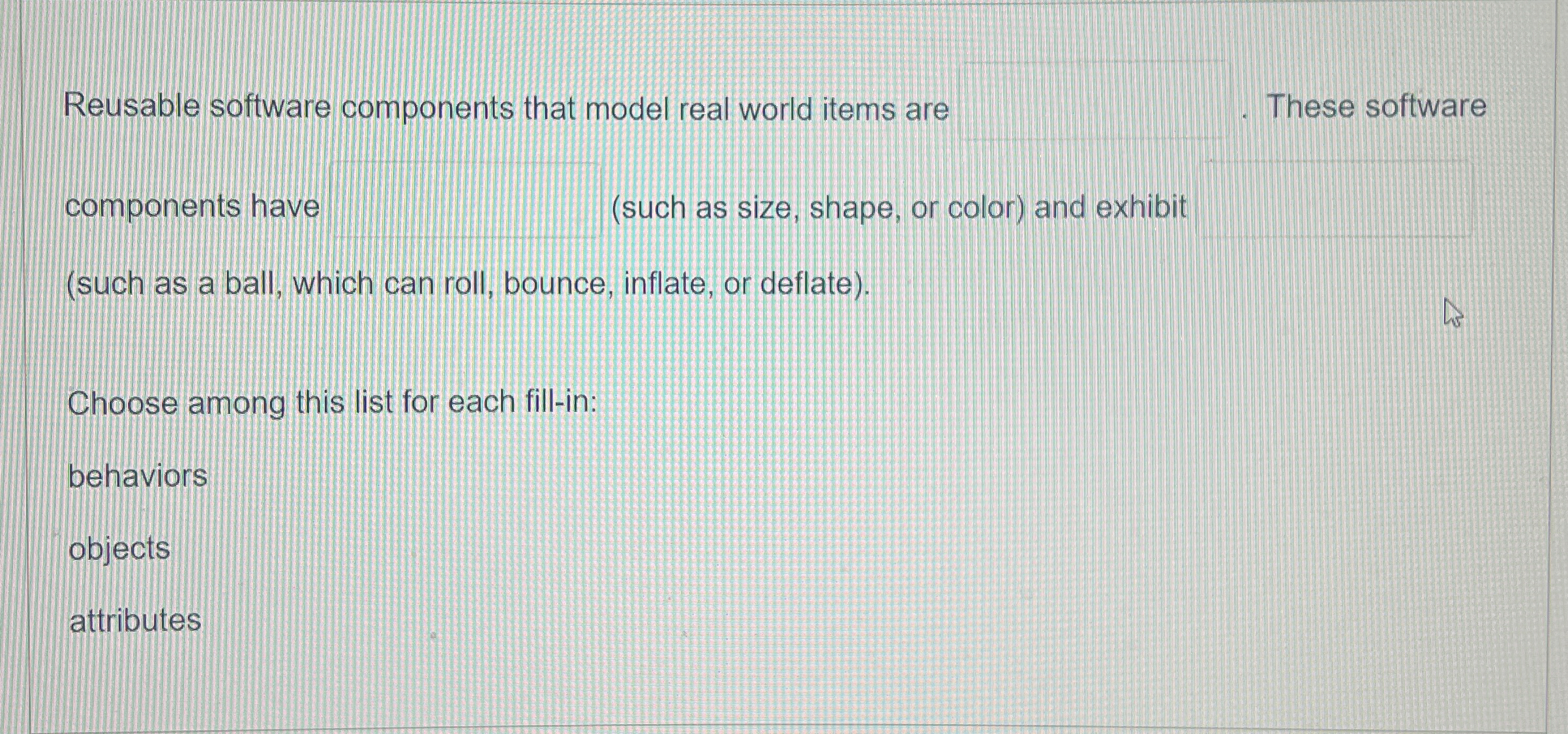 Reusable software components that model real