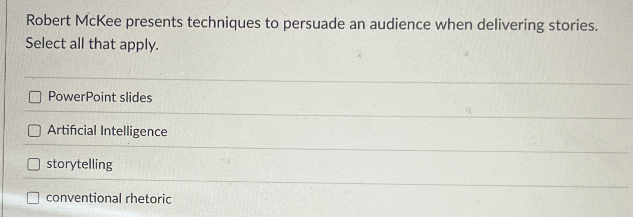 Robert McKee presents techniques to persuade an