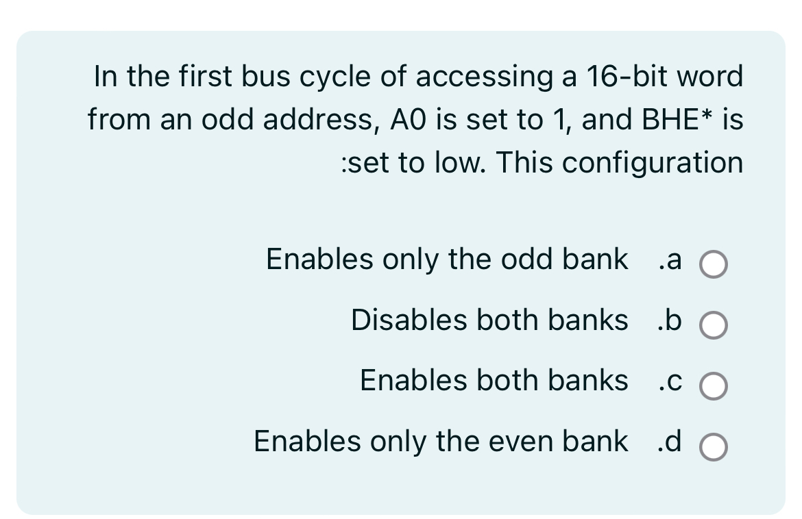 In the first bus cycle of accessing a 1 6 - bit