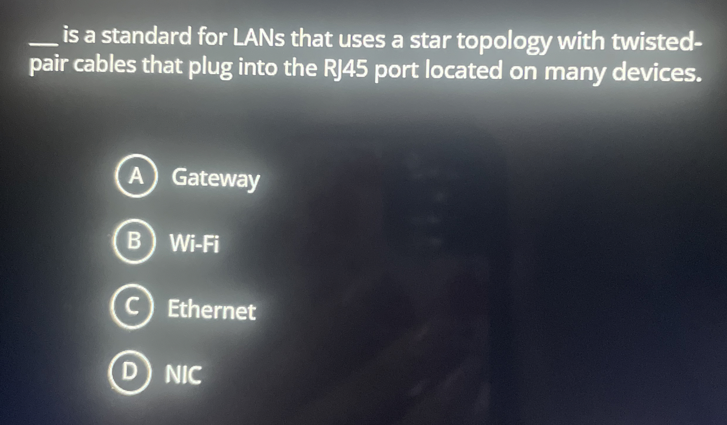 is a standard for LANs that uses a star topology
