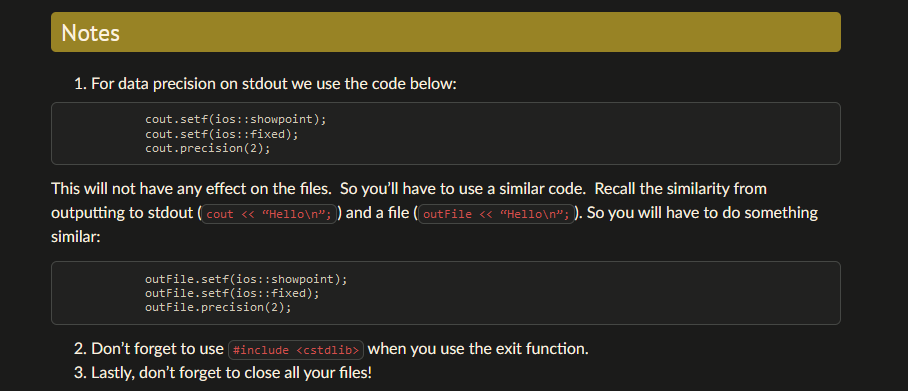 My professor is asking to set precision when