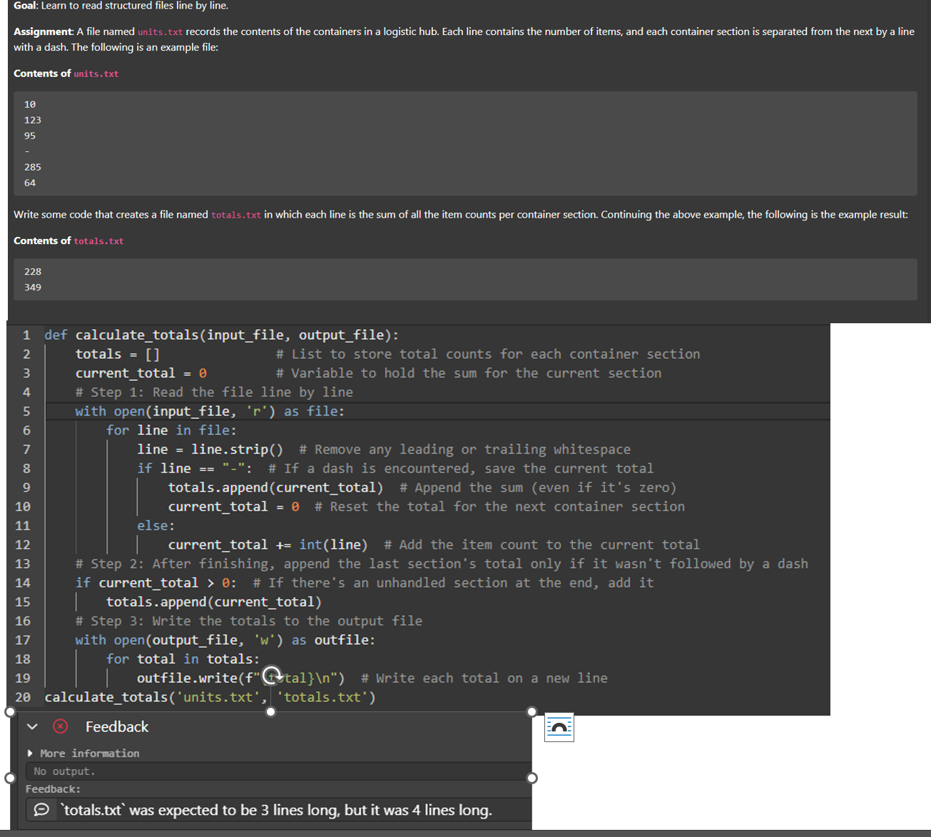 FIX THE ERROR, MY CODE IS THERE FOR REFERENCE.