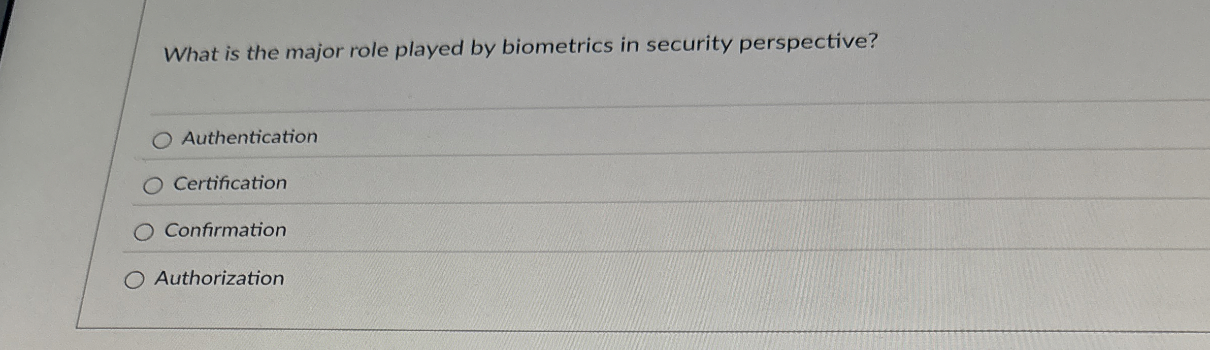 What is the major role played by biometrics in