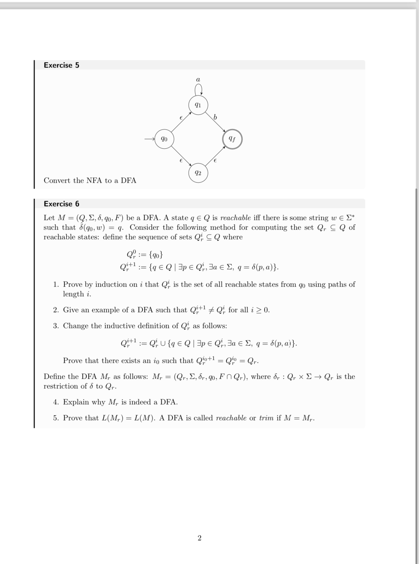 How to solve Exercise 1 : Fun with DFA For each