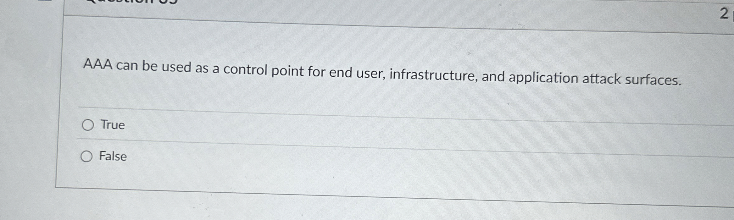 AAA can be used as a control point for end user,