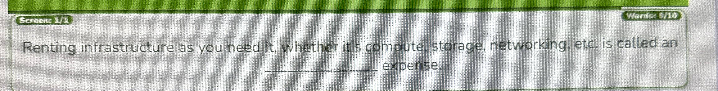 Renting infrastructure as you need it , whether