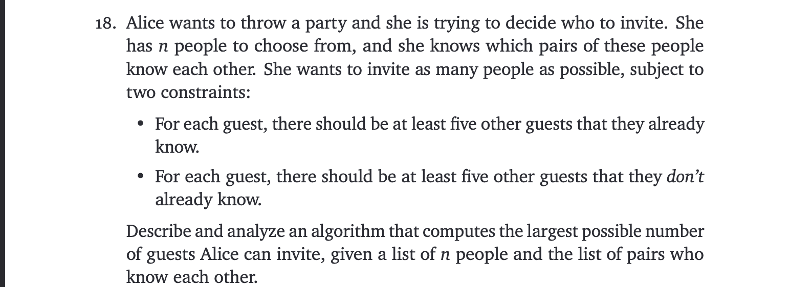 ( COMPUTER SCIENCE ) Alice wants to throw a party