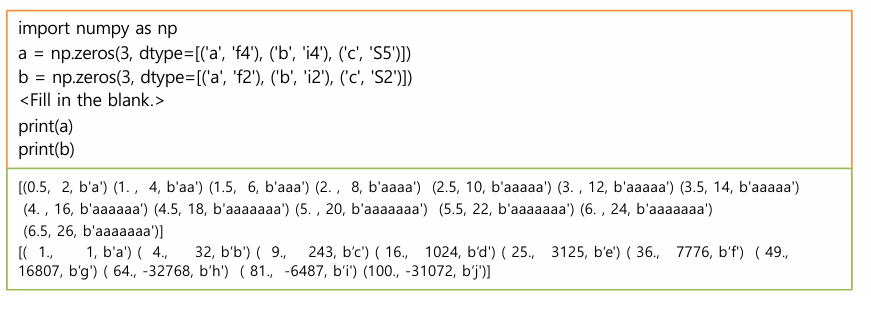 You have a code as follows. Please fill in part