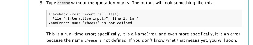 Type cheese without the quotation marks. The