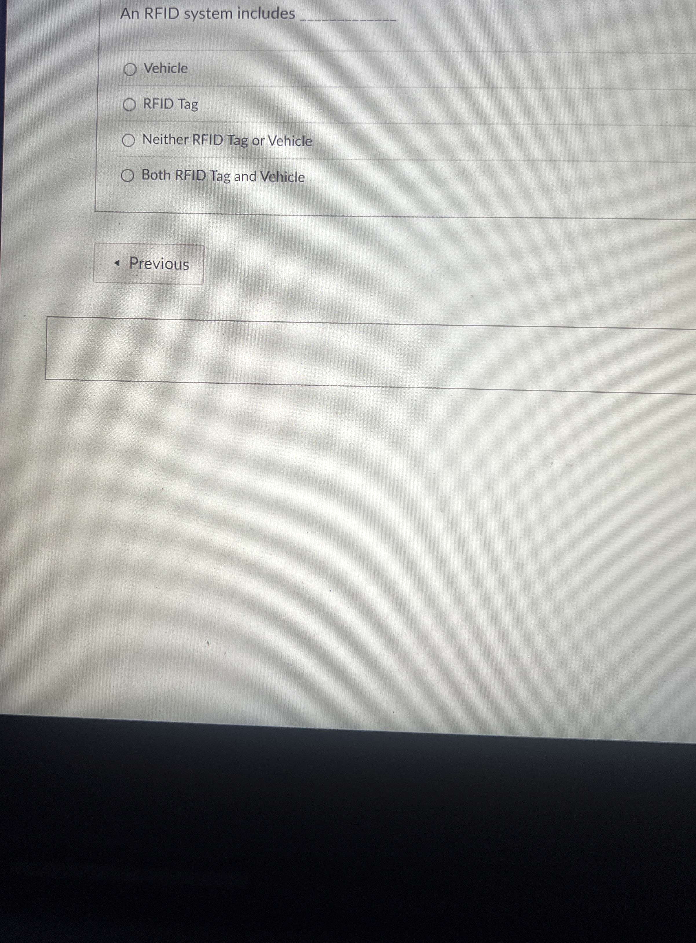 An RFID system includes q , q , Vehicle RFID Tag