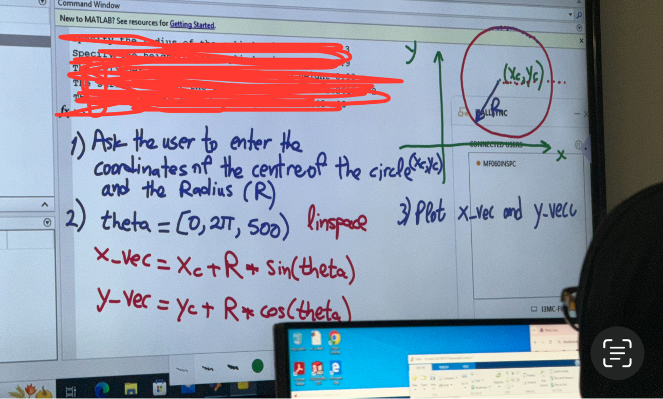 Ask the user to enter the coontinates in the