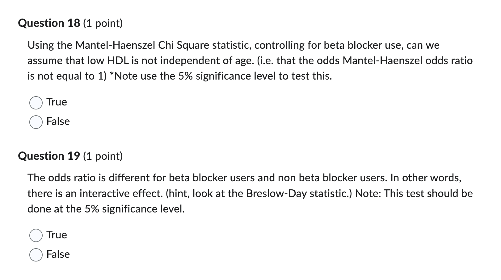 Question 1 9 ( 1 point ) The odds ratio is