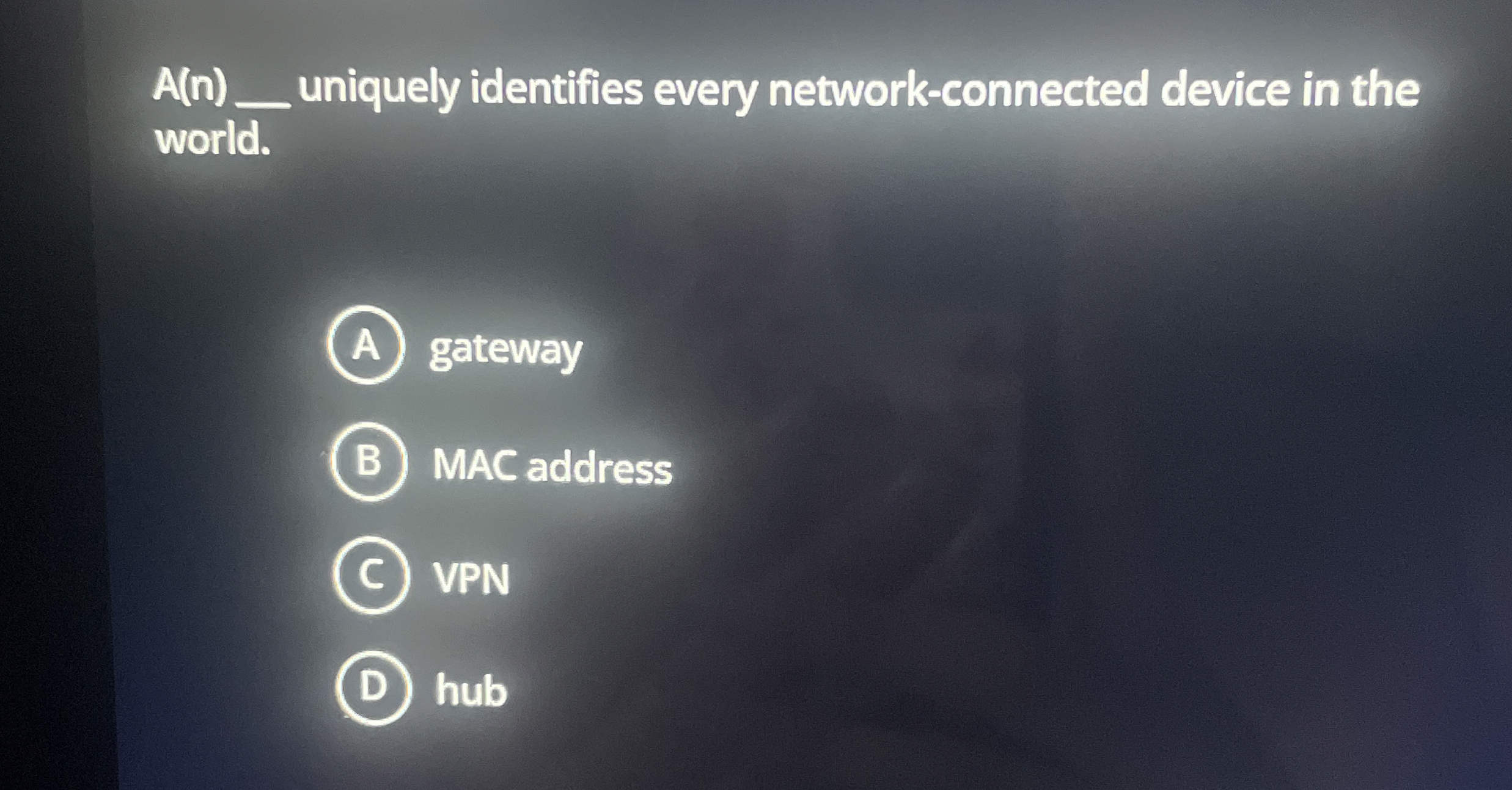 A ( n ) uniquely identifies every network -