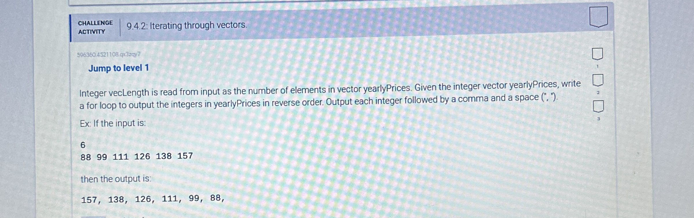 CHALLENGE ACTIVITY 9 . 4 . 2 : Iterating through