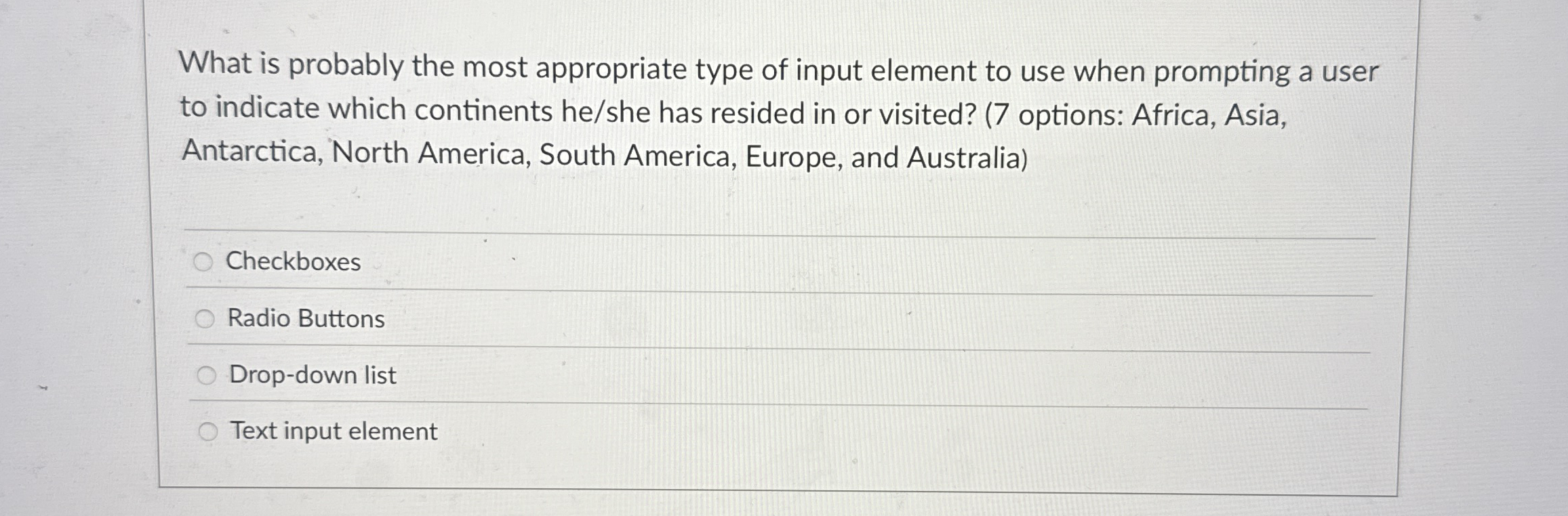 What is probably the most appropriate type of