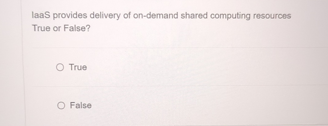 laaS provides delivery of on - demand shared